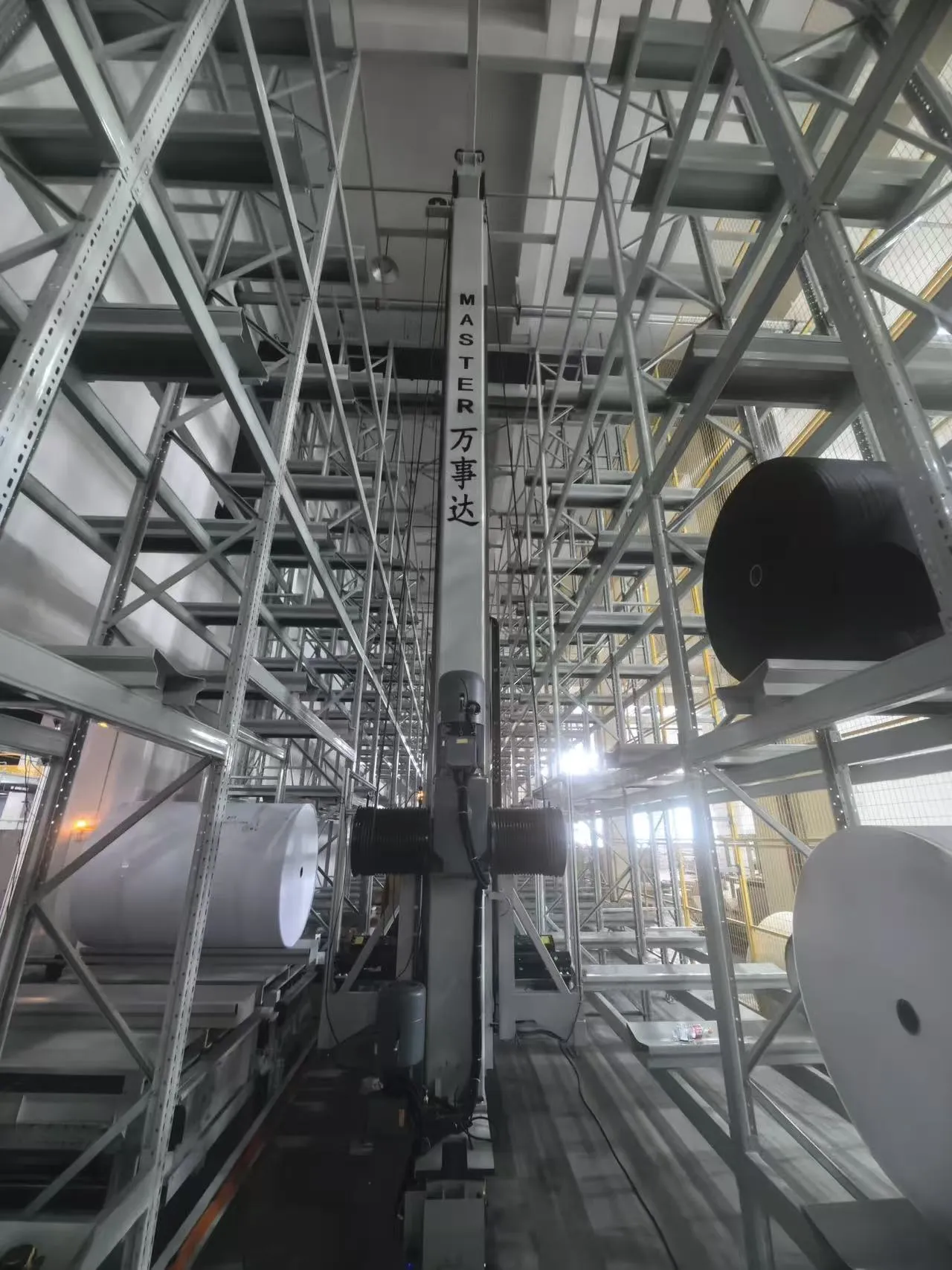 Smart Roll Storage: Custom Stacker AS/RS Put into Service for Roll Paper Packaging Manufacturer